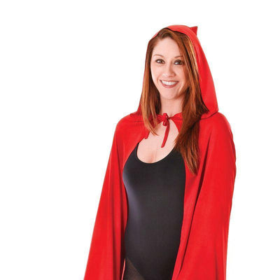 Womens Hooded Cape Red Adult Costume Female One Size Bristol Novelty _1