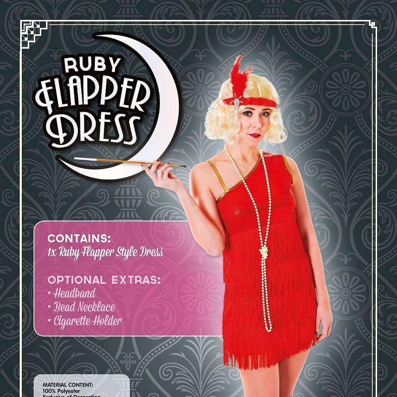 Womens Flapper Dres Ruby Adult Costumes Female One Size Bristol Novelty _2