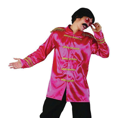 Mens Sgt Pepper Jacket Budget Pink Adult Costume Male One Size Bristol Novelty _1