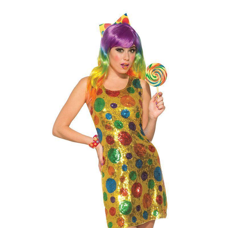 Clown Polka Dot Sequin Dress XS S Adult Costumes UK Size 6 10 Bristol Novelty _1