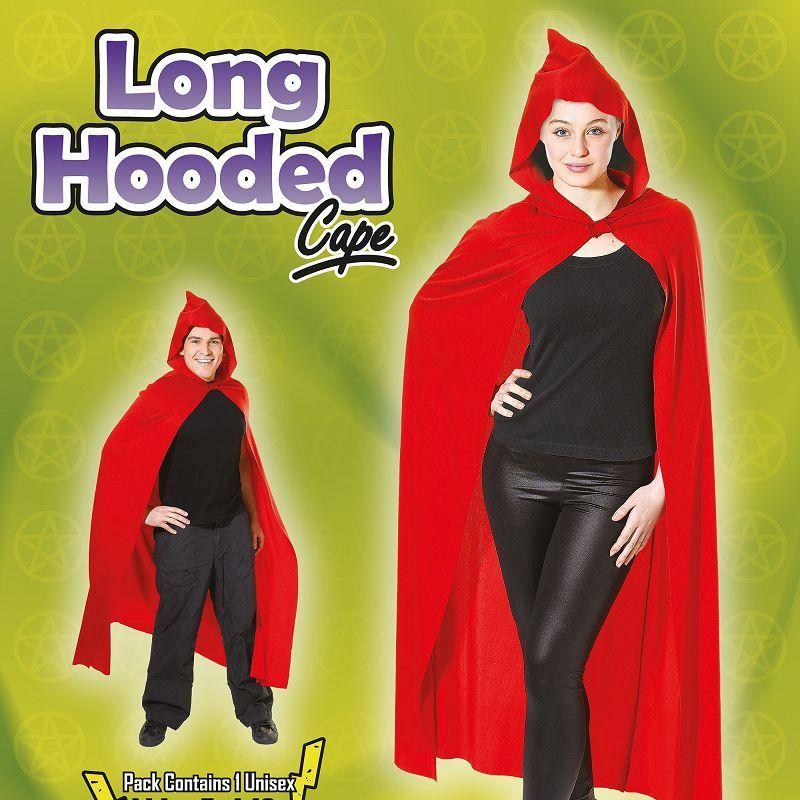 Cape Long Hooded Red Adult Costume Unisex One Size Bristol Novelty _2