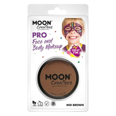Moon Creations Pro Face Paint Cake Pot Brown Smiffys _1