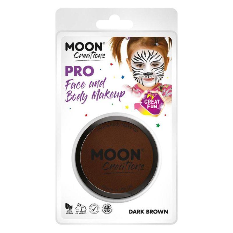 Moon Creations Pro Face Paint Cake Pot Dark Brown Smiffys _1