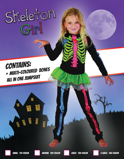 Skeleton Girl Xl Childrens Costumes Female To Fit Child Of Height 146cm 159cm Bristol Novelty _1