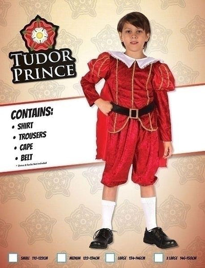Tudor Prince M Childrens Costumes Male To Fit Child Of Height 122cm 134cm Bristol Novelty _1