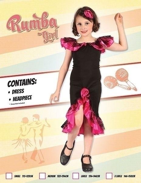 Rumba Girl Black Pink L Childrens Costumes Female To Fit Child Of Height 134cm 146cm Bristol Novelty _1