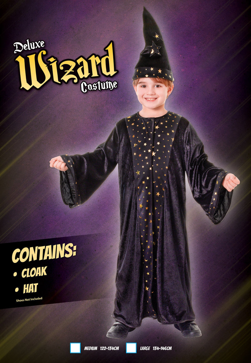 Wizard Deluxe L Childrens Costumes Male To Fit Child Of Height 134cm 146cm Bristol Novelty _1