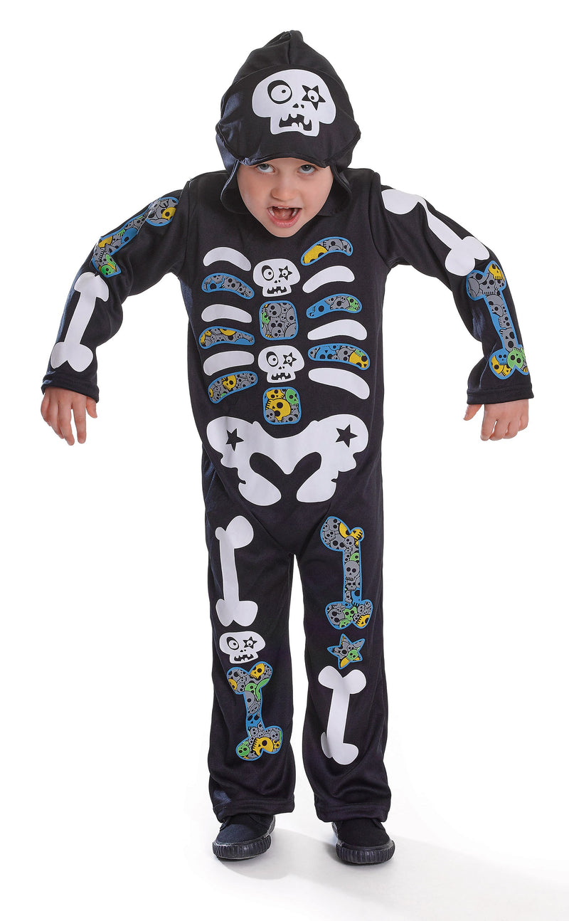 Skeleton Boy Hooded Colour Bones S Childrens Costumes Male Small Bristol Novelty _1