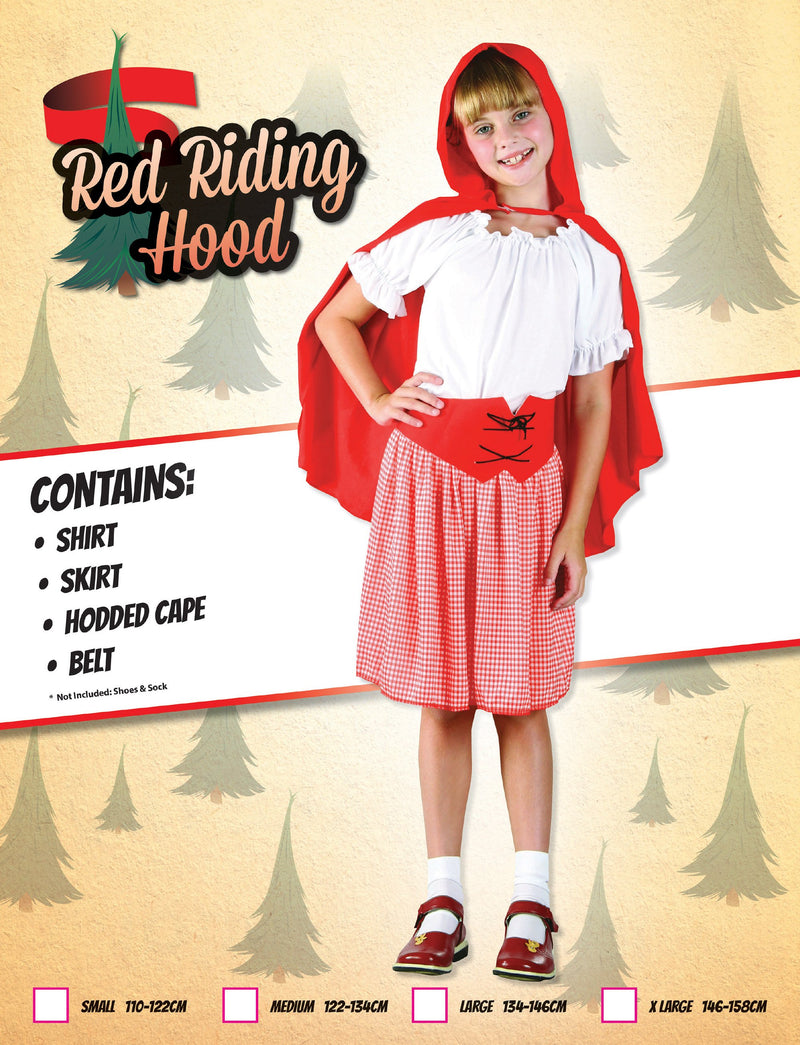 Red Riding Hood Xl Prepacked Childrens Costumes Female To Fit Child Of Height 146cm 159cm Bristol Novelty _1
