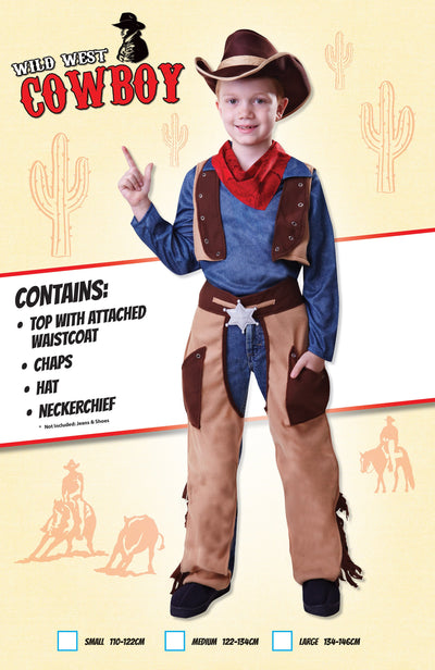 Cowboy Wild West L Childrens Costumes Male To Fit Child Of Height 134cm 146cm Bristol Novelty _1