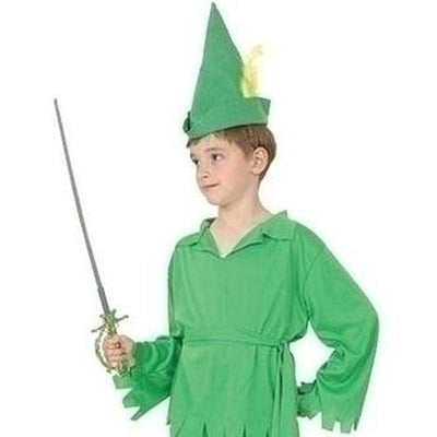 Boys Peter Pan Robin Hood Large Green Childrens Costumes Male Large 9 12 Years Bristol Novelty _1