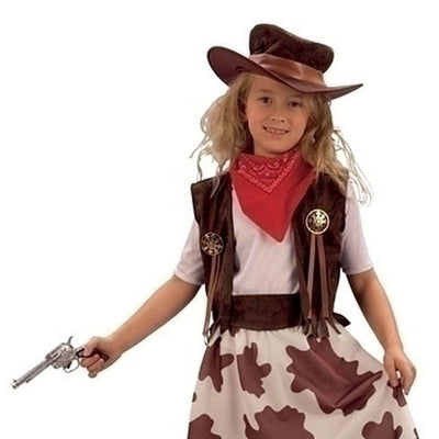 Girls Cowgirl Cowprint Skirt Small Childrens Costumes Female Small 5 7 Years Bristol Novelty _1