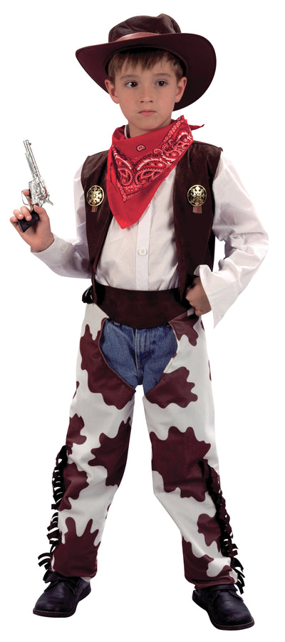 Cowboy Xlcowprint Chaps White Brown Childrens Costumes Male Xl Bristol Novelty _1