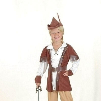 Boys Robin Hood Boy Deluxe Small Childrens Costumes Male Small 5 7 Years Bristol Novelty _1
