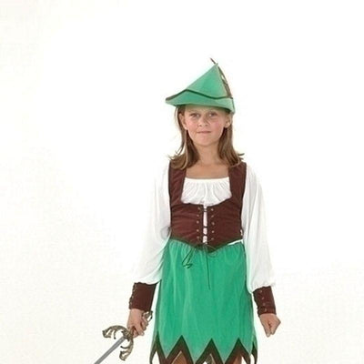 Girls Robin Hood Girl Deluxe Medium Childrens Costumes Female Medium 7 9 Years Bristol Novelty _1