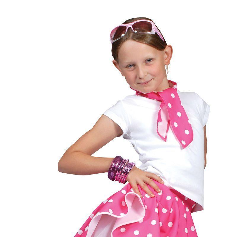 Girls Rock N Roll Skirt Pink Childrens Costumes Female One Size Bristol Novelty _1