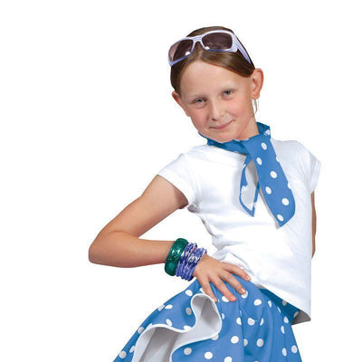 Girls Rock n Roll Skirt Blue Childrens Costumes Female One Size Bristol Novelty _1