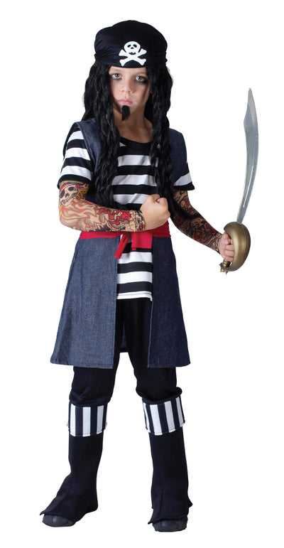 Tattoo Pirate Boy Large Childrens Costumes Male Large 9 12 Years Bristol Novelty _1