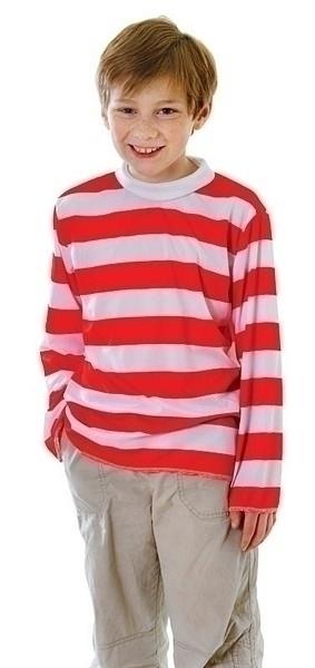 Red White Striped Top Medium Childrens Costumes Unisex Medium 7 9 Years Bristol Novelty _1