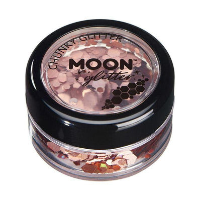 Moon Glitter Holographic Chunky Glitter Rose Gold Smiffys _1