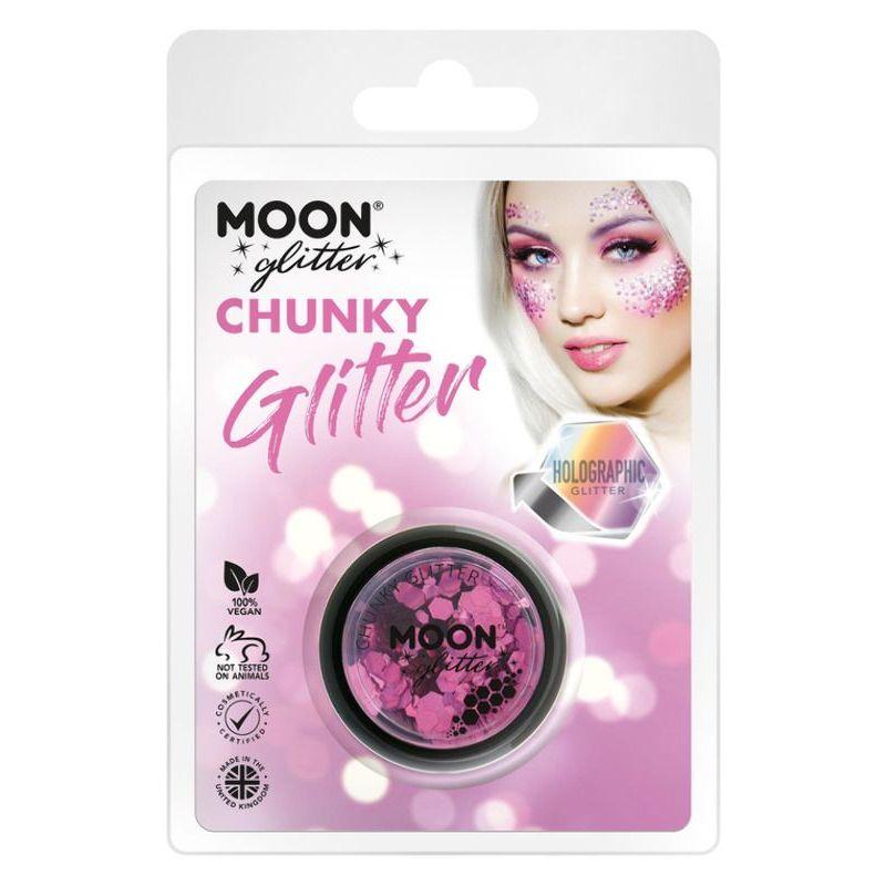 Moon Glitter Holographic Chunky Glitter Pink Smiffys _1