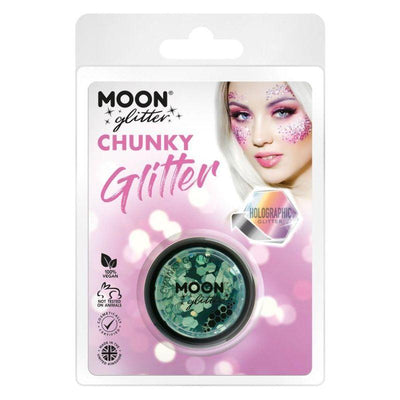 Moon Glitter Holographic Chunky Glitter Green Smiffys _1