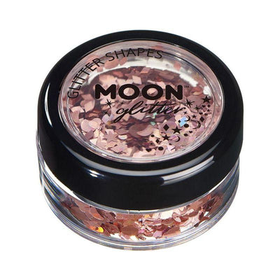 Moon Glitter Holographic Glitter Shapes Rose Gold Smiffys _1