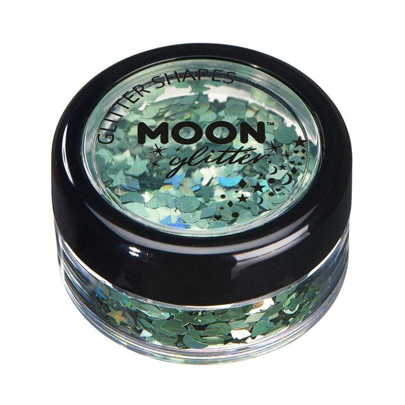 Moon Glitter Holographic Glitter Shapes Green Smiffys _1