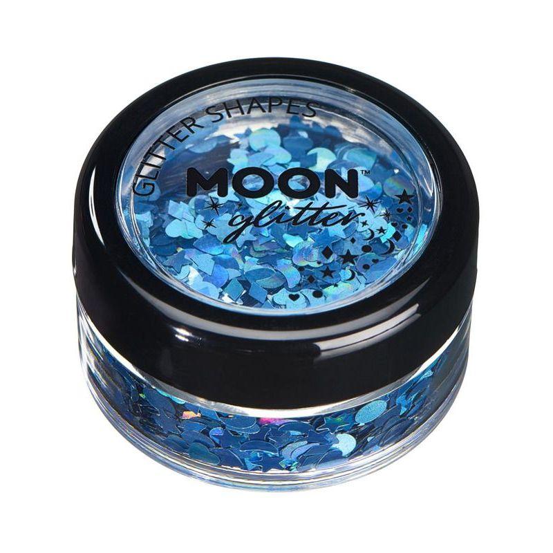 Moon Glitter Holographic Glitter Shapes Blue Smiffys _1