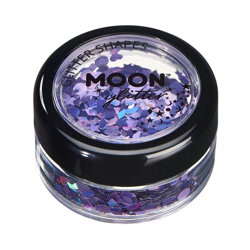 Moon Glitter Holographic Glitter Shapes Purple Smiffys _1