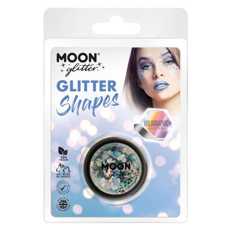 Moon Glitter Holographic Glitter Shapes Silver Smiffys _1