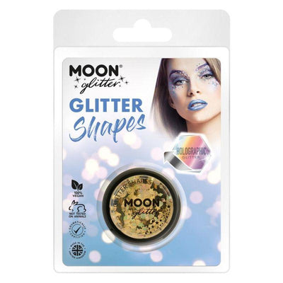 Moon Glitter Holographic Glitter Shapes Gold Smiffys _1