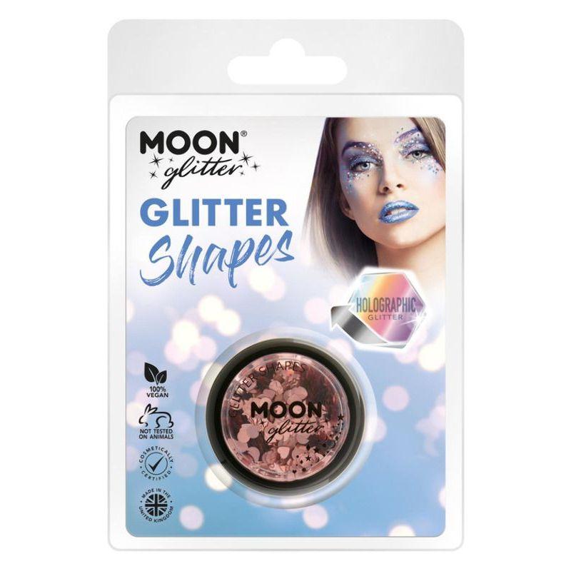 Moon Glitter Holographic Glitter Shapes Rose Gold Smiffys _1