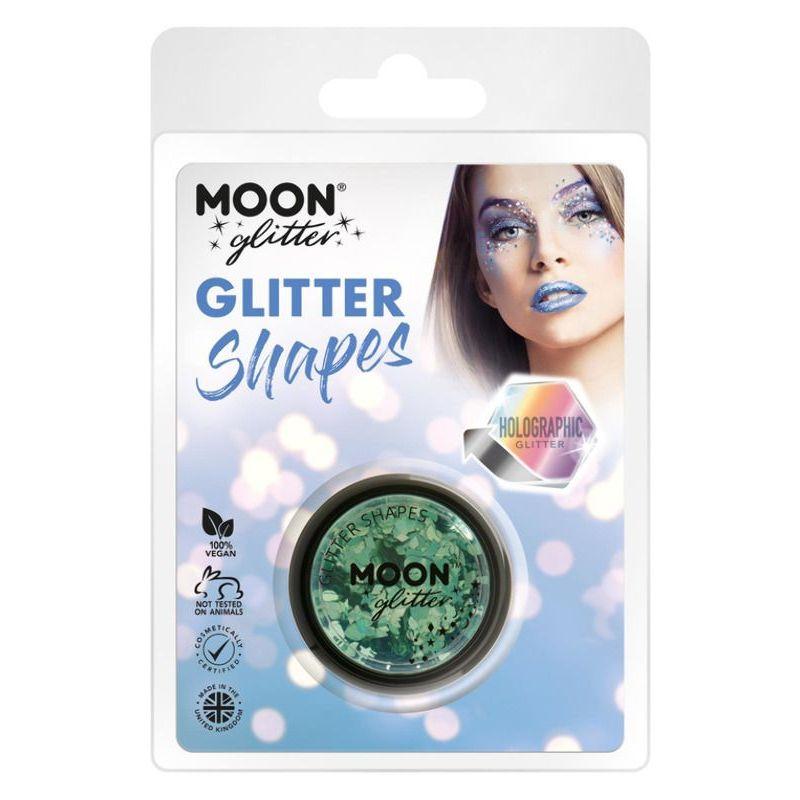 Moon Glitter Holographic Glitter Shapes Green Smiffys _1