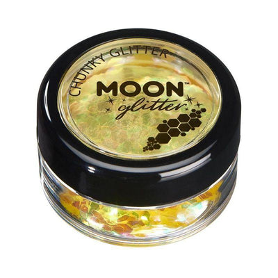 Moon Glitter Iridescent Chunky Glitter Yellow Smiffys _1