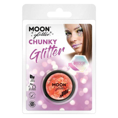 Moon Glitter Iridescent Chunky Glitter Orange Smiffys _1