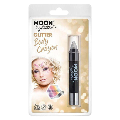 Moon Glitter Holographic Body Crayons Silver Smiffys _1