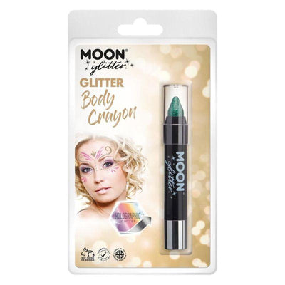 Moon Glitter Holographic Body Crayons Green Smiffys _1