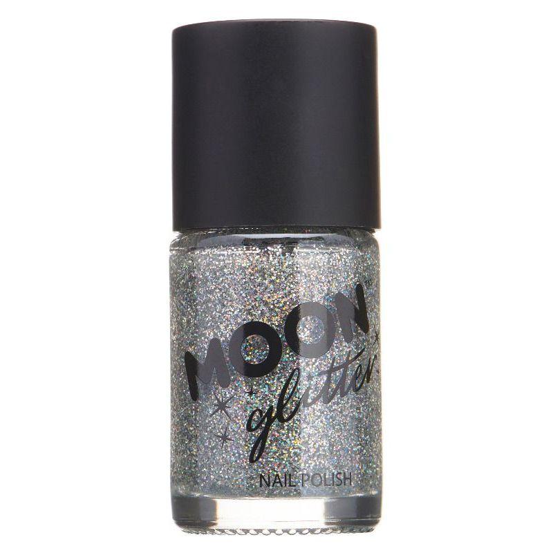 Moon Glitter Holographic Nail Polish Silver Smiffys _1