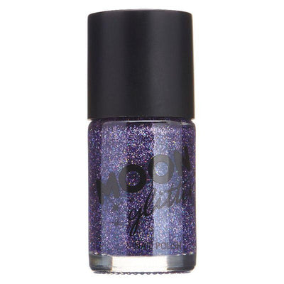 Moon Glitter Holographic Nail Polish Purple Smiffys _1