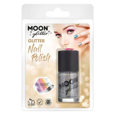 Moon Glitter Holographic Nail Polish Silver Smiffys _1