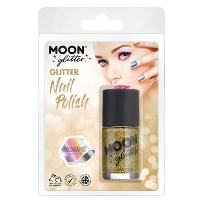 Moon Glitter Holographic Nail Polish Gold Smiffys _1