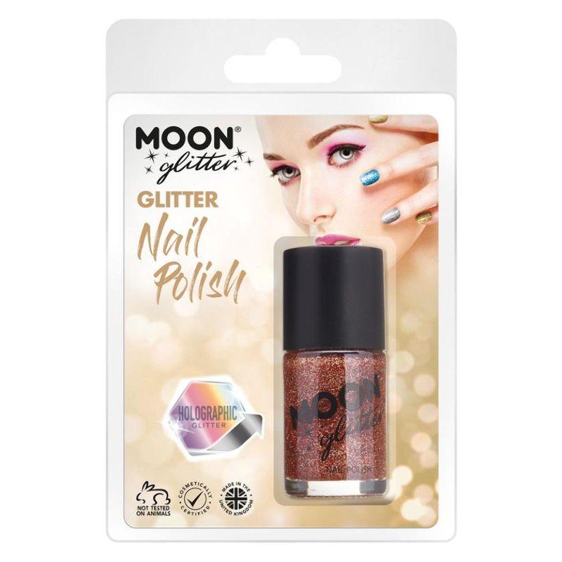 Moon Glitter Holographic Nail Polish Rose Gold Smiffys _1