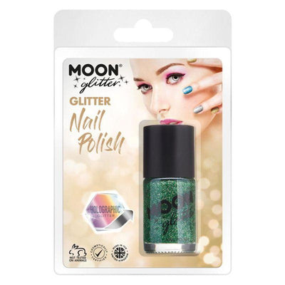 Moon Glitter Holographic Nail Polish Green Smiffys _1