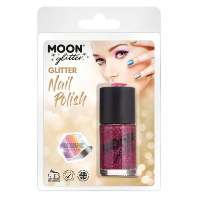 Moon Glitter Holographic Nail Polish Fuchsia Smiffys _1