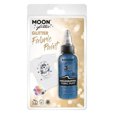 Moon Glitter Holographic Glitter Fabric Paint Blu Smiffys _1