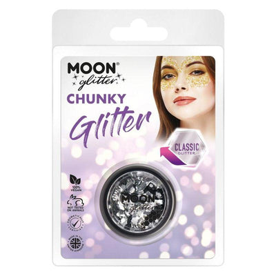 Moon Glitter Classic Chunky Glitter Silver Smiffys _1