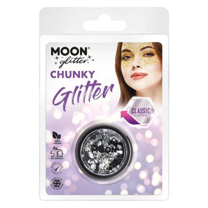 Moon Glitter Classic Chunky Glitter Silver Smiffys _1