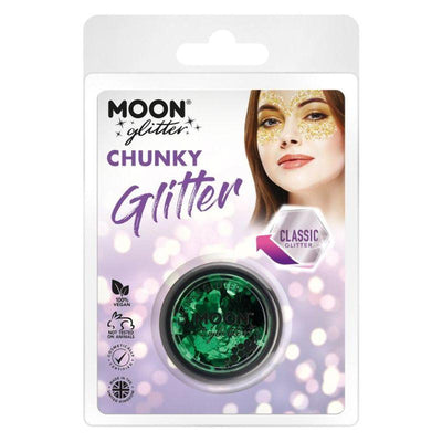 Moon Glitter Classic Chunky Glitter Green Smiffys _1