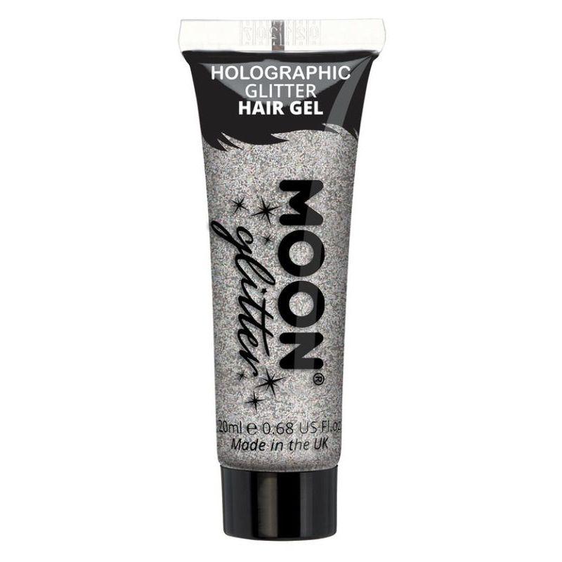 Moon Glitter Holographic Glitter Hair Gel Silver Smiffys _1